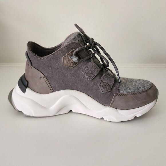 SOREL Waterproof Suede Sneaker | Size 6 | Leather Insulated Gray White NWT - Picture 4 of 6
